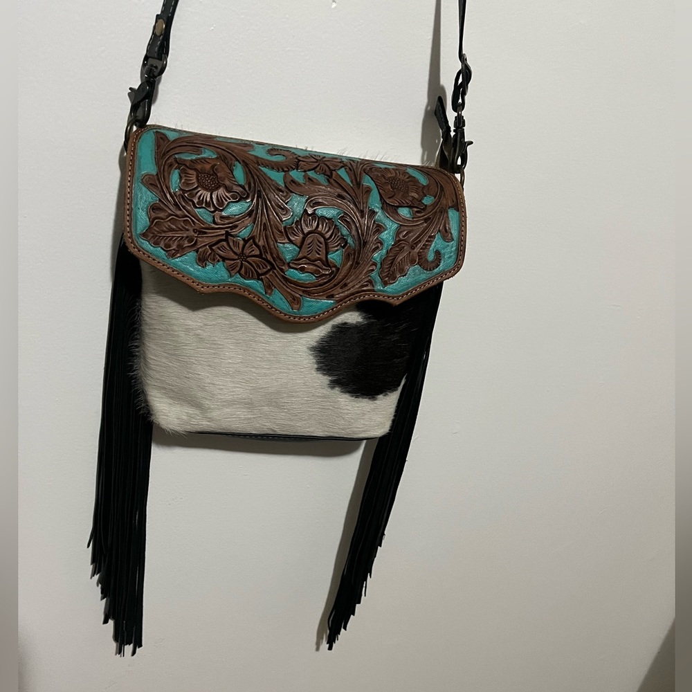 Myra hide and leather purse